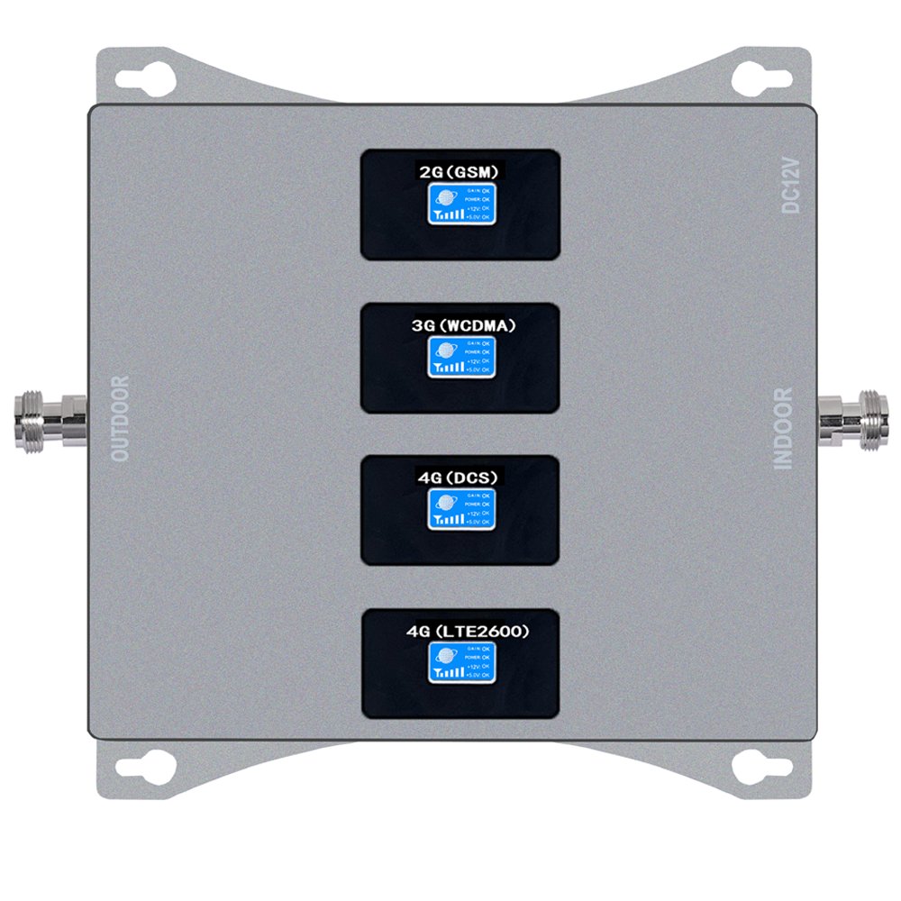 Quad-Band GSM900 1800 2100 LTE2600MHz Signal Booster Mobile Repeater 2G 3G 4G Phone Signal Amplifier